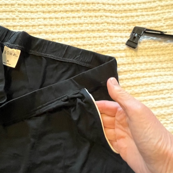 Soma Pajama Set Black with White Trim - Picture 5 of 7